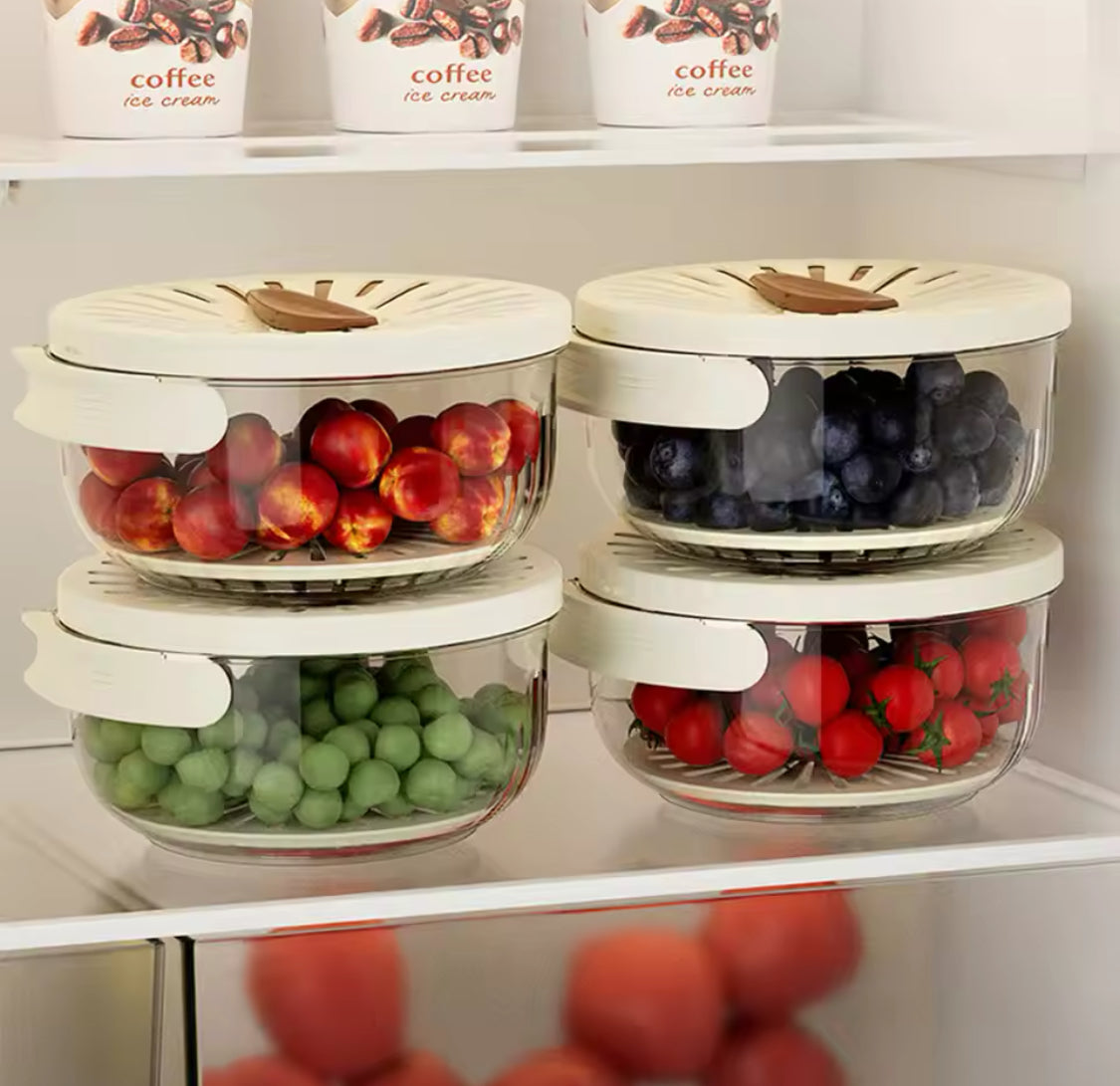 Foldable Fruit Drain Basket With Lid, Salad Mixing Vegetable Washing Bowl, Household Draining Bowl, Refrigerator Food Storage Container, Multipurpose Drain Basket With Adjustable Cover and Handle Foldable Fruit Drain Basket With Lid, Salad Mixing Vegetable Washing Bowl, Household Draining Bowl, Refrigerator Food Storage Container, Multipurpose Drain Basket With Adjustable Cover and Handle